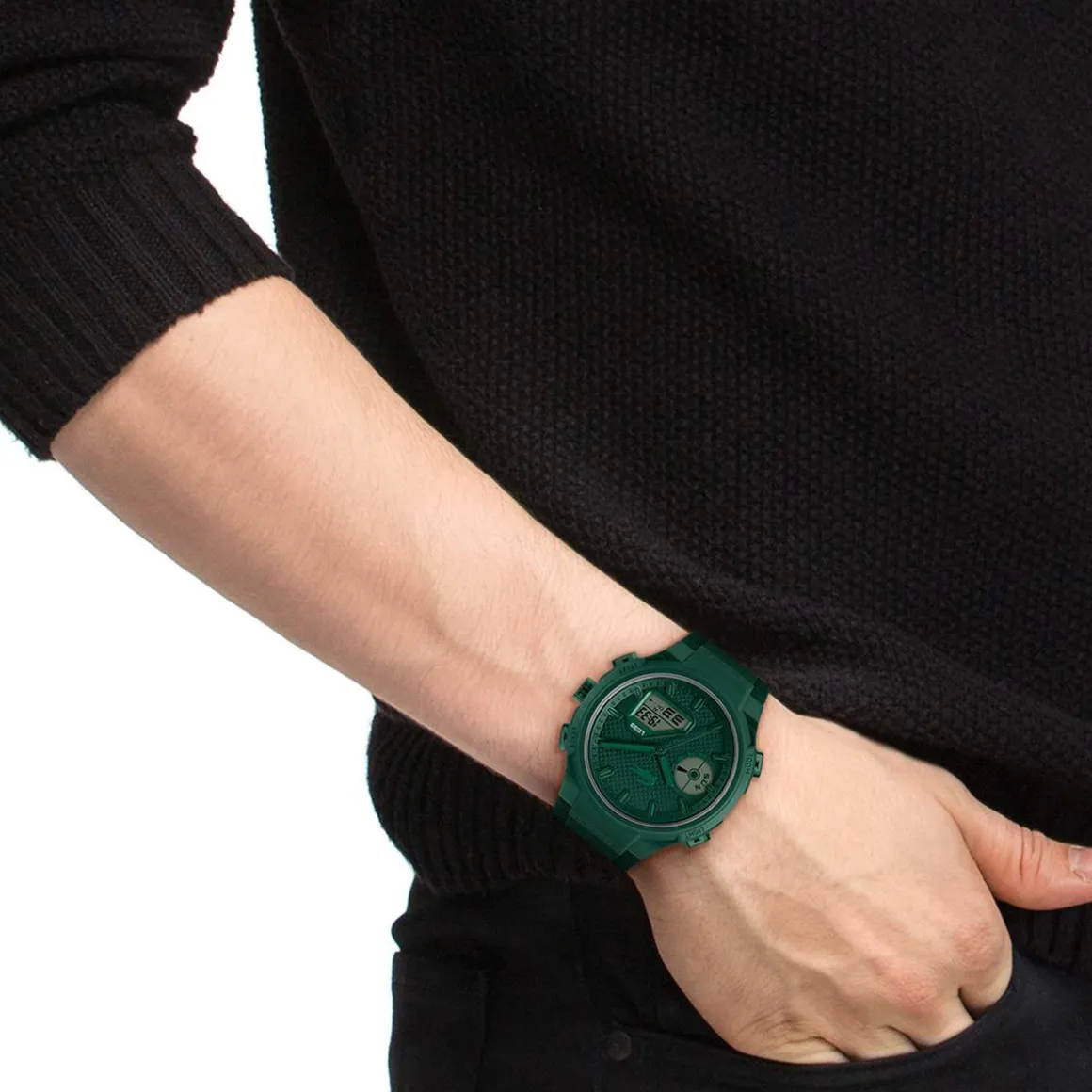 Montre LACOSTE lc33 homme bracelet silicone vert