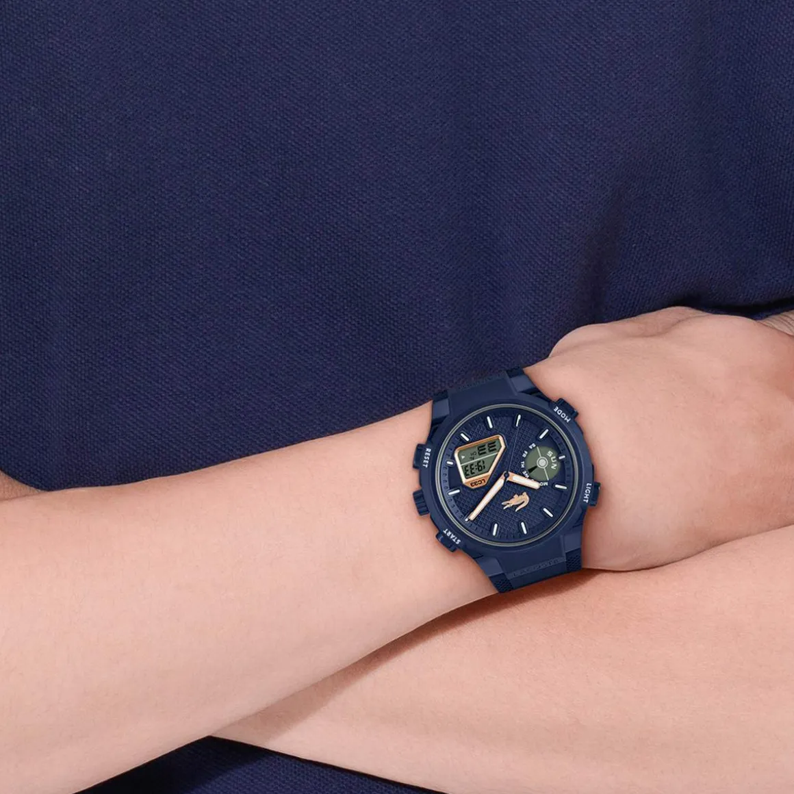 Montre LACOSTE lc33 homme bracelet silicone bleu