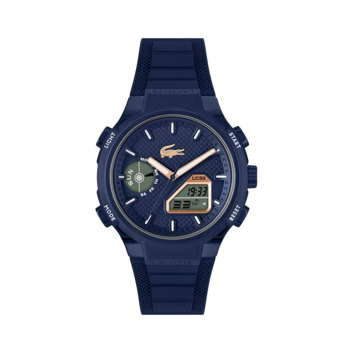 Montre LACOSTE lc33 homme bracelet silicone bleu