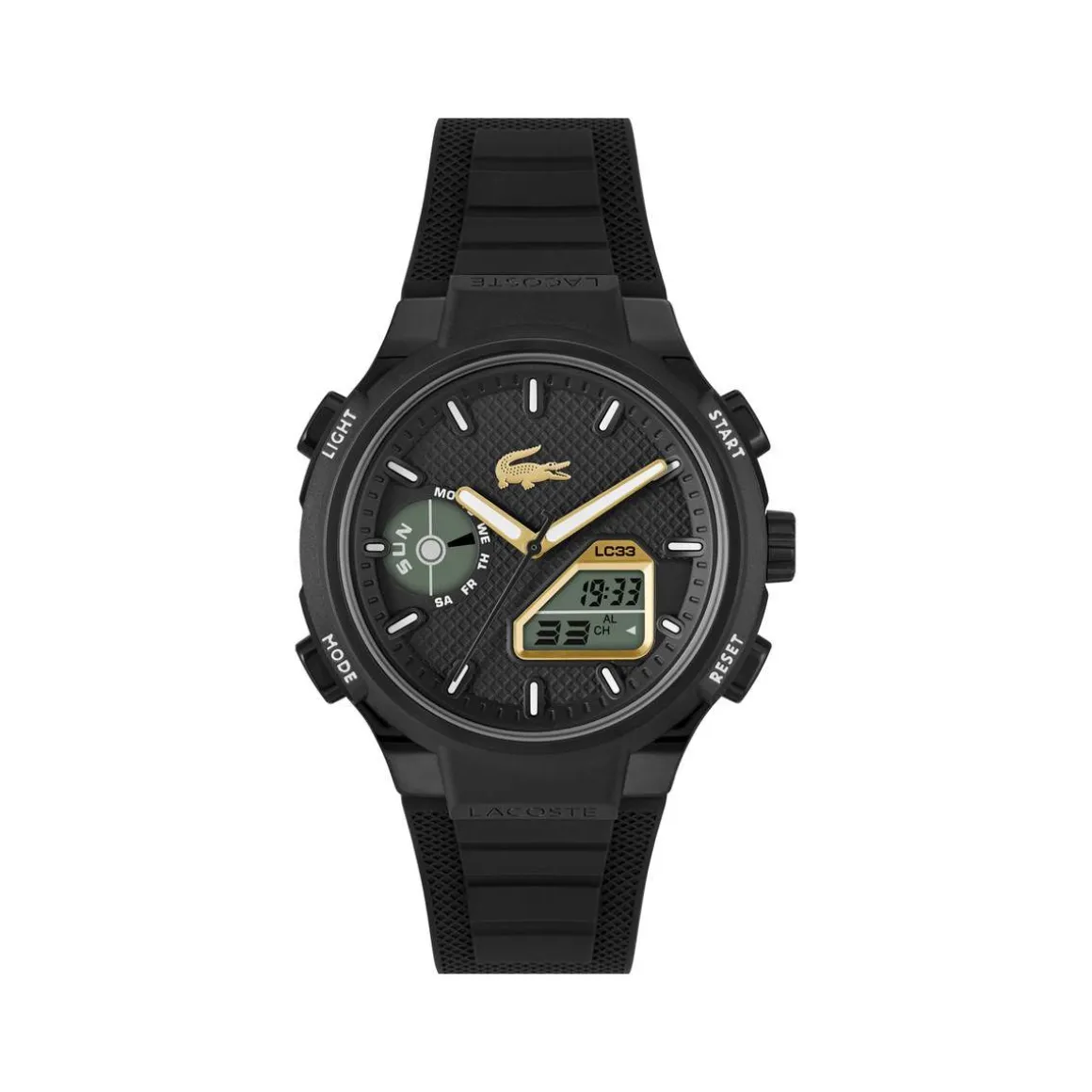 Montre LACOSTE lc33 homme bracelet silicone noir
