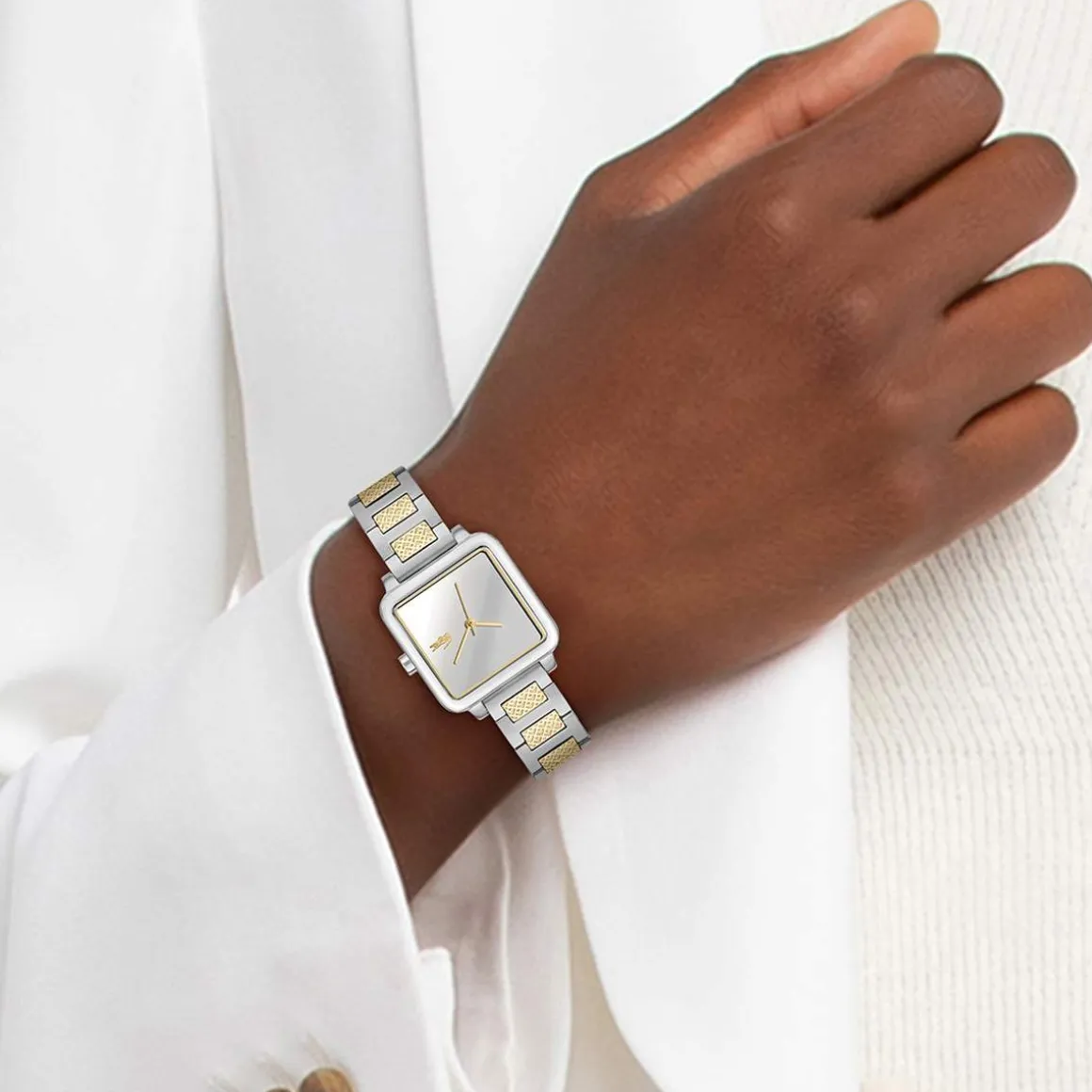 Montre LACOSTE.12.12 leap femme bracelet acier inoxydable bicolore jaune