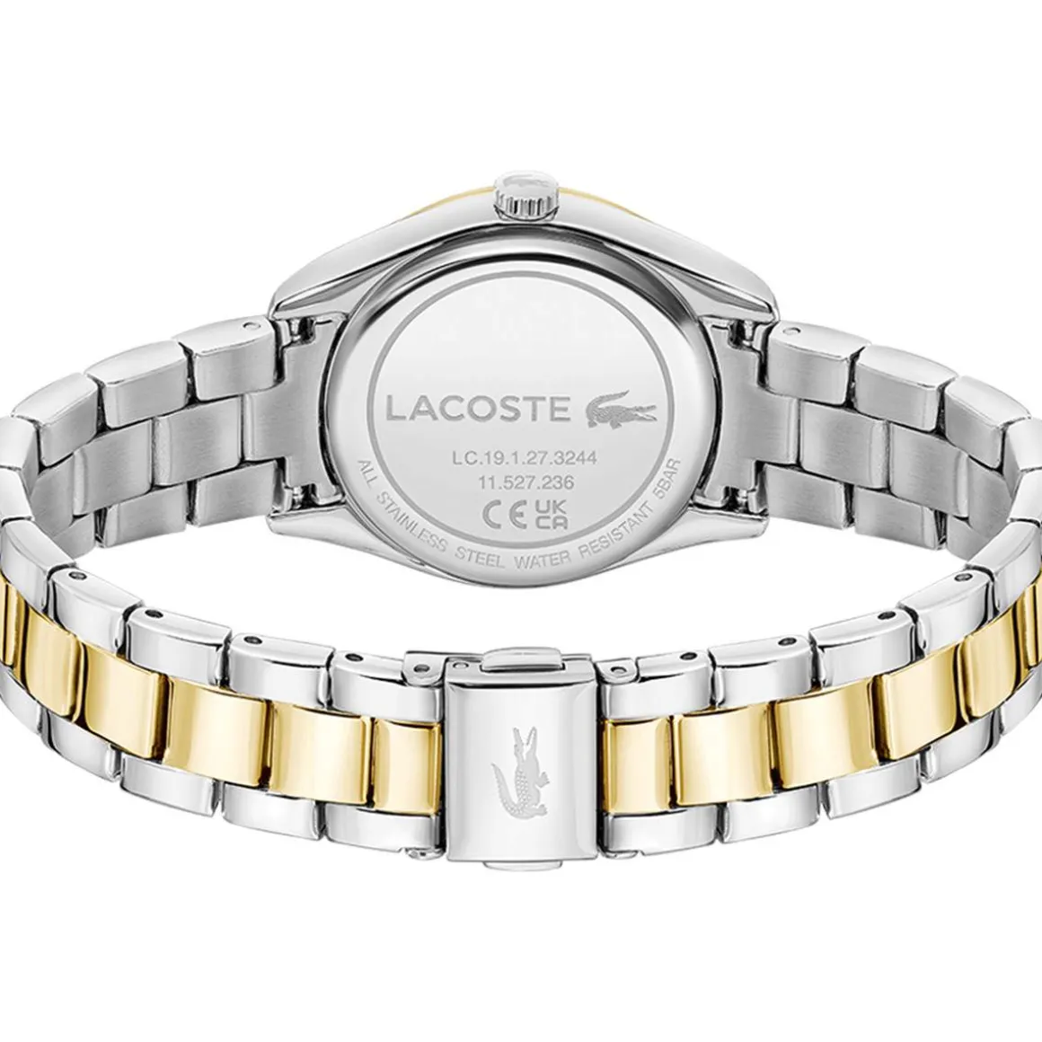 Montre LACOSTE parisienne femme bracelet acier inoxydable bicolore jaune
