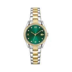 Montre LACOSTE parisienne femme bracelet acier inoxydable bicolore jaune