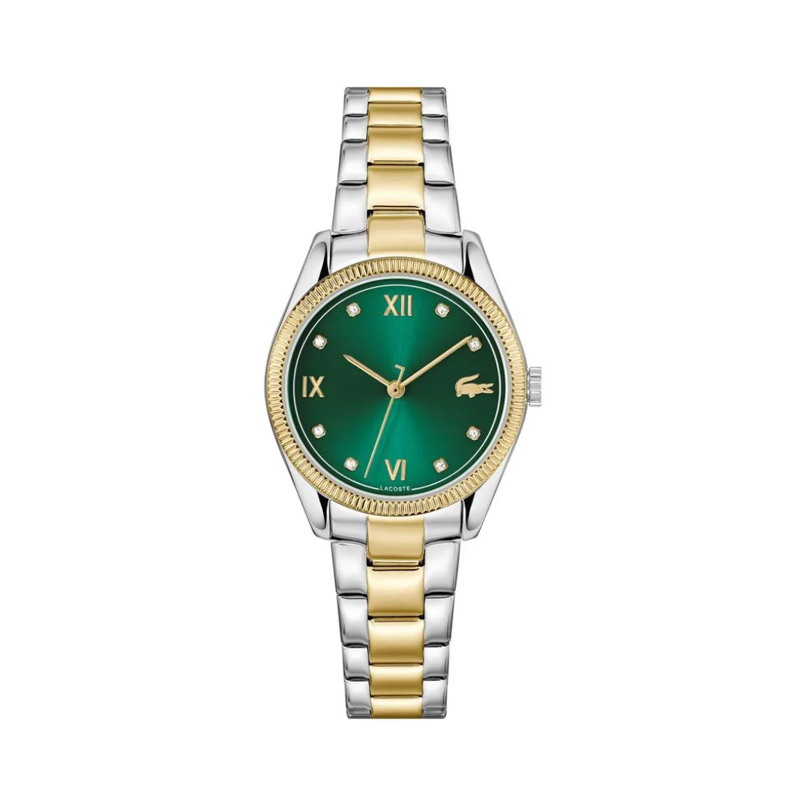 Montre LACOSTE parisienne femme bracelet acier inoxydable bicolore jaune