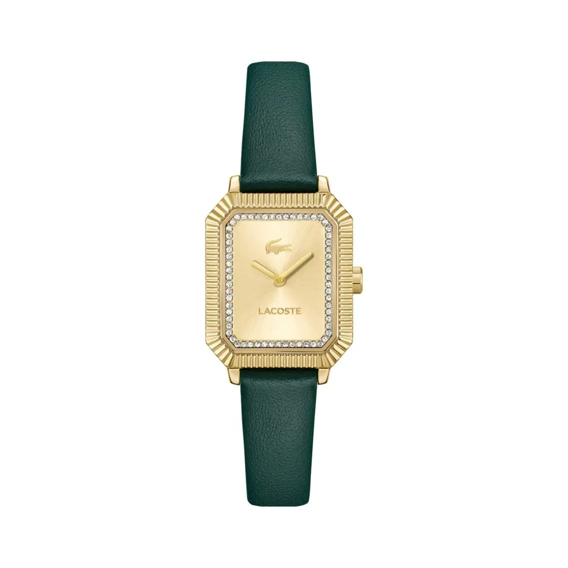 Montre LACOSTE parisienne femme cadran doré jaune bracelet vert