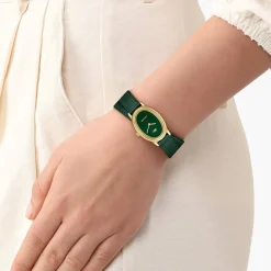 Montre LACOSTE parisienne femme bracelet cuir vert