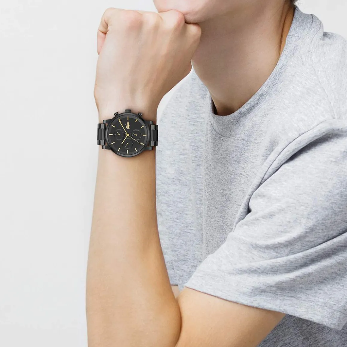 Montre LACOSTE replay homme bracelet acier inoxydable noir