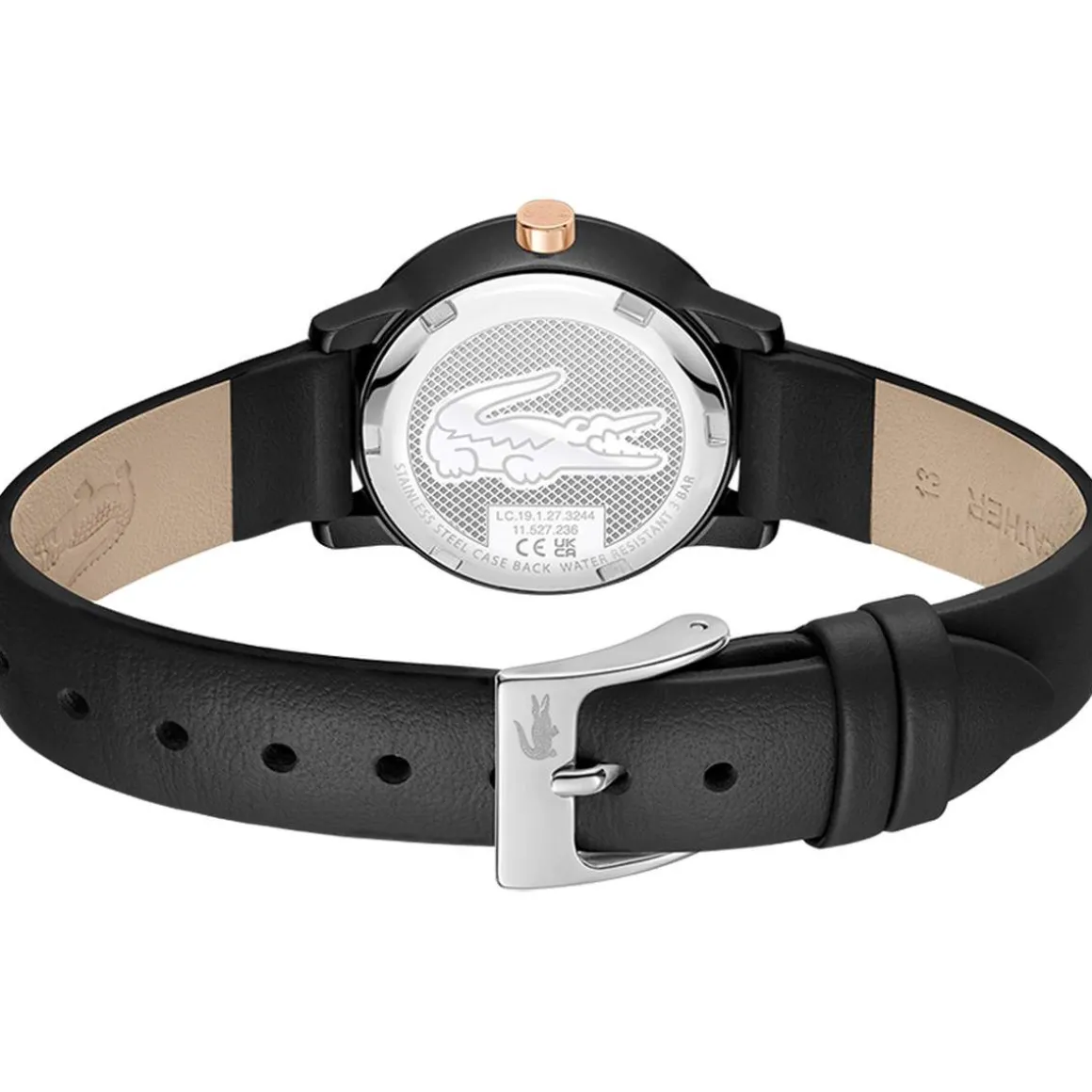 Montre LACOSTE 12.12 swift femme noir bracelet cuir