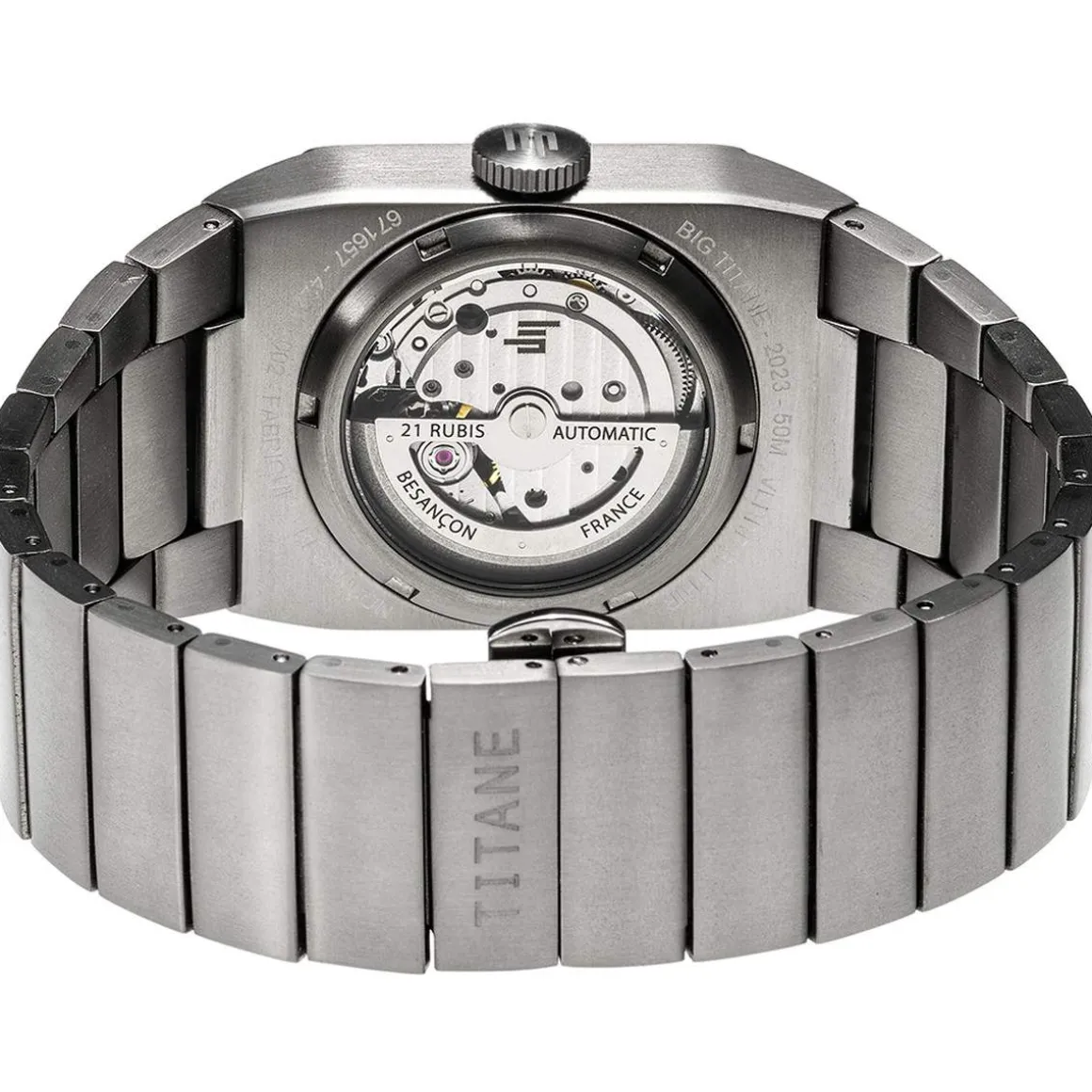 Montre LIP Big Titane homme automatique acier bracelet titane gris