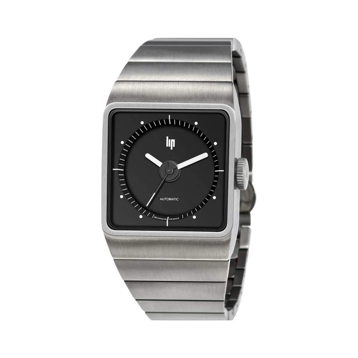 Montre LIP Big Titane homme automatique acier bracelet titane gris