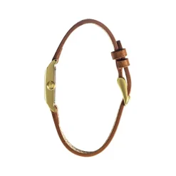 Montre LIP Churchill femme bracelet acier doré cuir marron