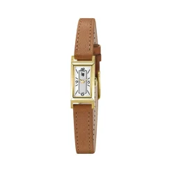 Montre LIP Churchill femme bracelet acier doré cuir marron