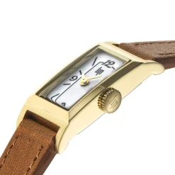 Montre LIP Churchill femme bracelet acier doré cuir marron