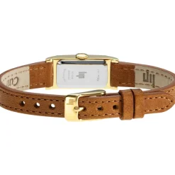 Montre LIP Churchill femme bracelet acier doré cuir marron