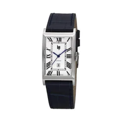 Montre LIP CHURCHILL homme automatique, acier bracelet cuir bleu