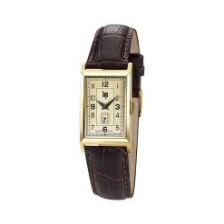 Montre LIP CHURCHILL T18 femme cadran doré bracelet cuir marron