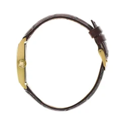 Montre LIP CHURCHILL T18 femme cadran doré bracelet cuir marron