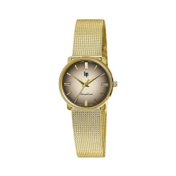 Montre LIP DAUPHINE COLLECTION femme cadran marron bracelet acier doré boiter acier, 29mm