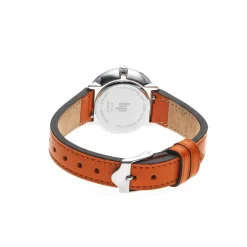 Montre Lip femme acier cuir marron orangé