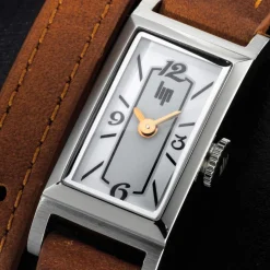 Montre Lip femme acier cuir marron
