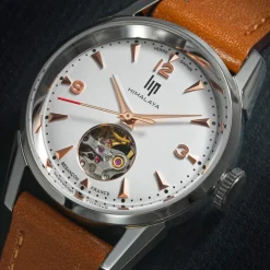 Montre Lip femme acier cuir marron foncé
