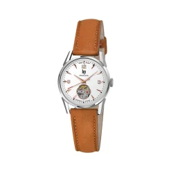Montre Lip femme acier cuir marron foncé