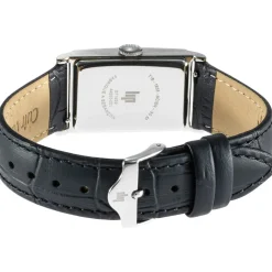 Montre LIP femme analogique, bracelet cuir noir
