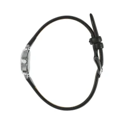 Montre LIP femme analogique, bracelet cuir noir