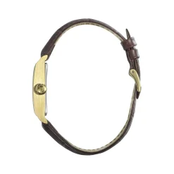 Montre LIP femme analogique, bracelet cuir marron