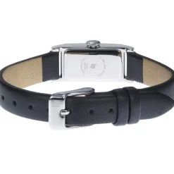 Montre LIP femme analogique, bracelet cuir noir