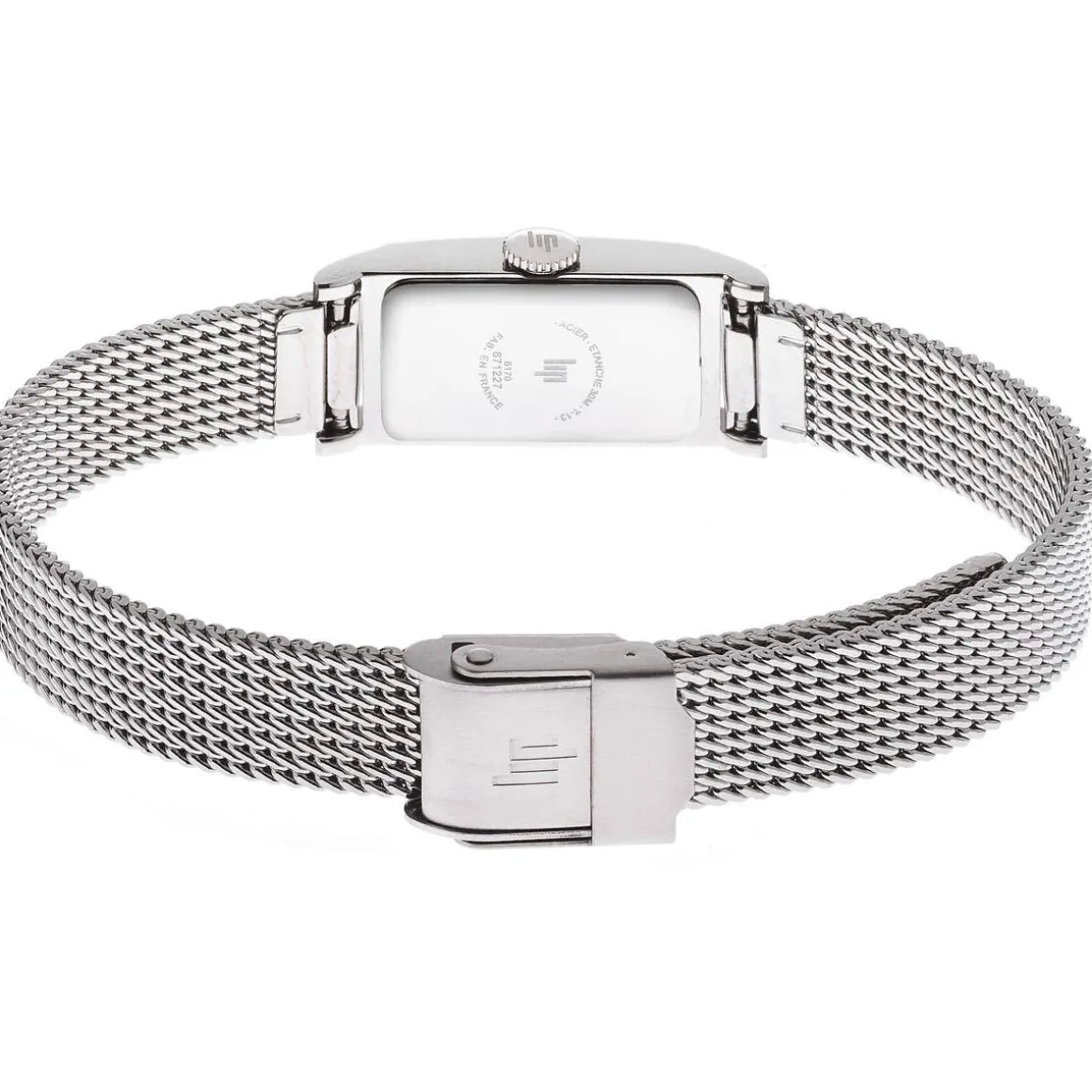 Montre LIP femme analogique, bracelet métal argent