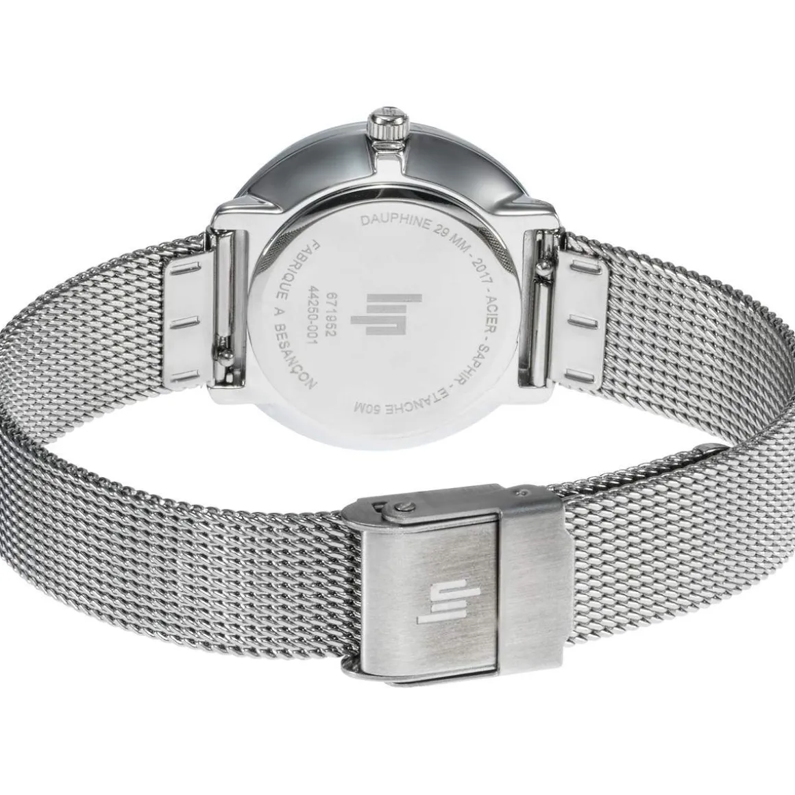 Montre LIP femme analogique, bracelet métal argent