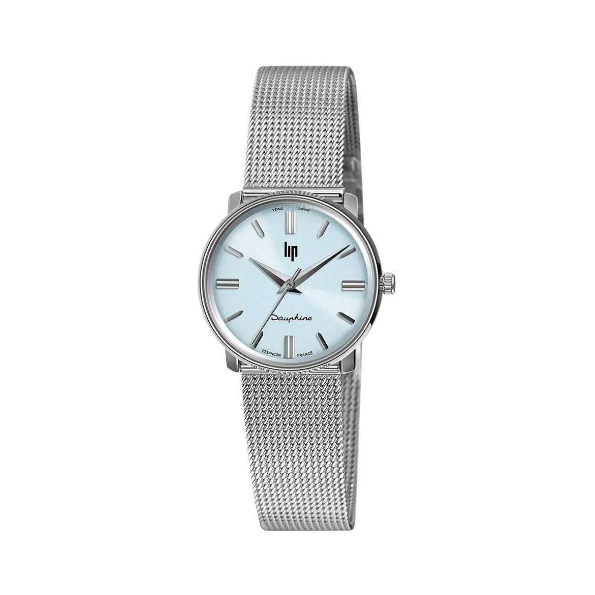 Montre LIP femme analogique, bracelet métal argent