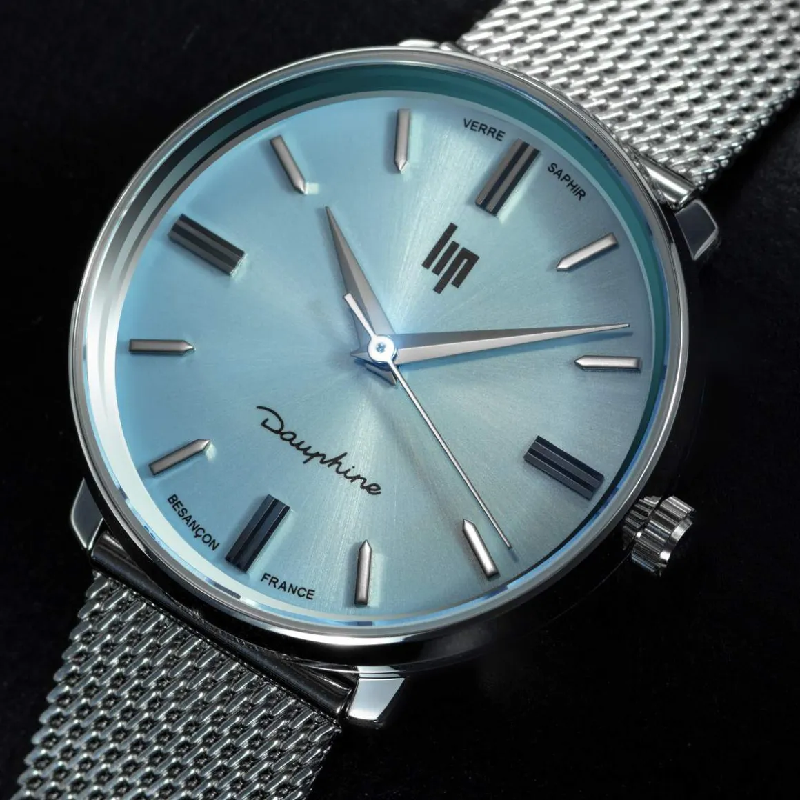 Montre LIP femme analogique, bracelet métal argent