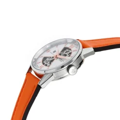 Montre Lip femme automatique acier bracelet cuir orange
