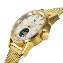 Montre LIP femme automatique, bracelet métal doré