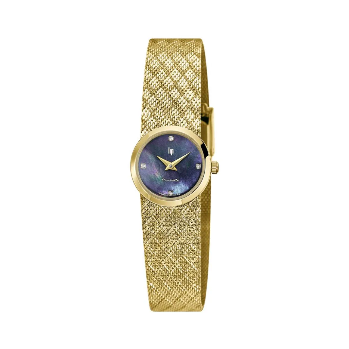 Montre LIP femme bracelet métal doré