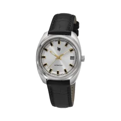 Montre LIP Général de Gaulle mixte automatique, bracelet cuir noir