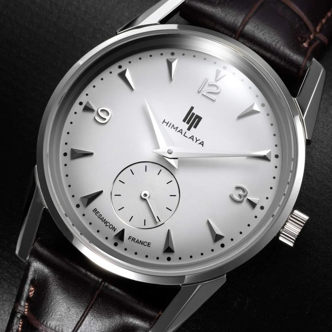 Montre Lip Himalaya homme acier bracelet cuir