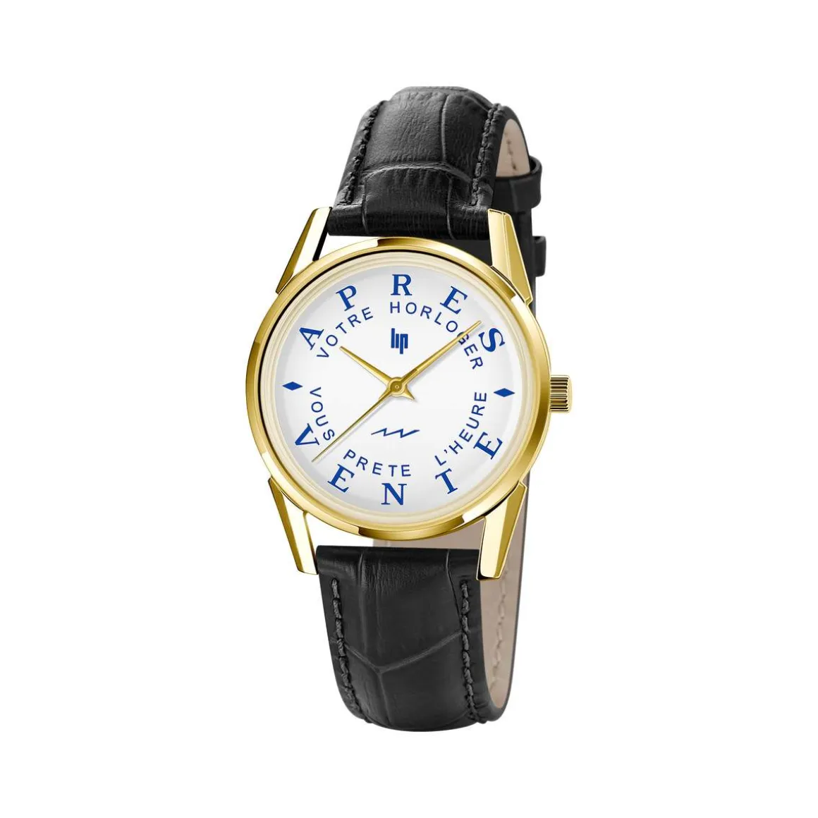 Montre Lip Himalaya homme acier bracelet cuir marron