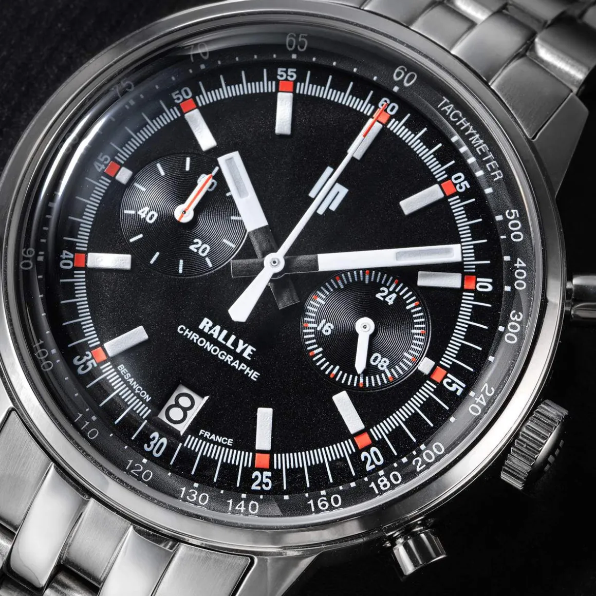 Montre Lip homme acier bracelet chromé
