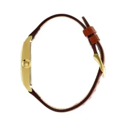 Montre Lip homme acier doré cuir marron