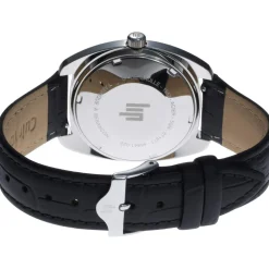 Montre LIP homme analogique, bracelet cuir noir