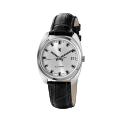 Montre LIP homme analogique, bracelet cuir noir