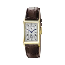 Montre LIP homme analogique, bracelet cuir marron