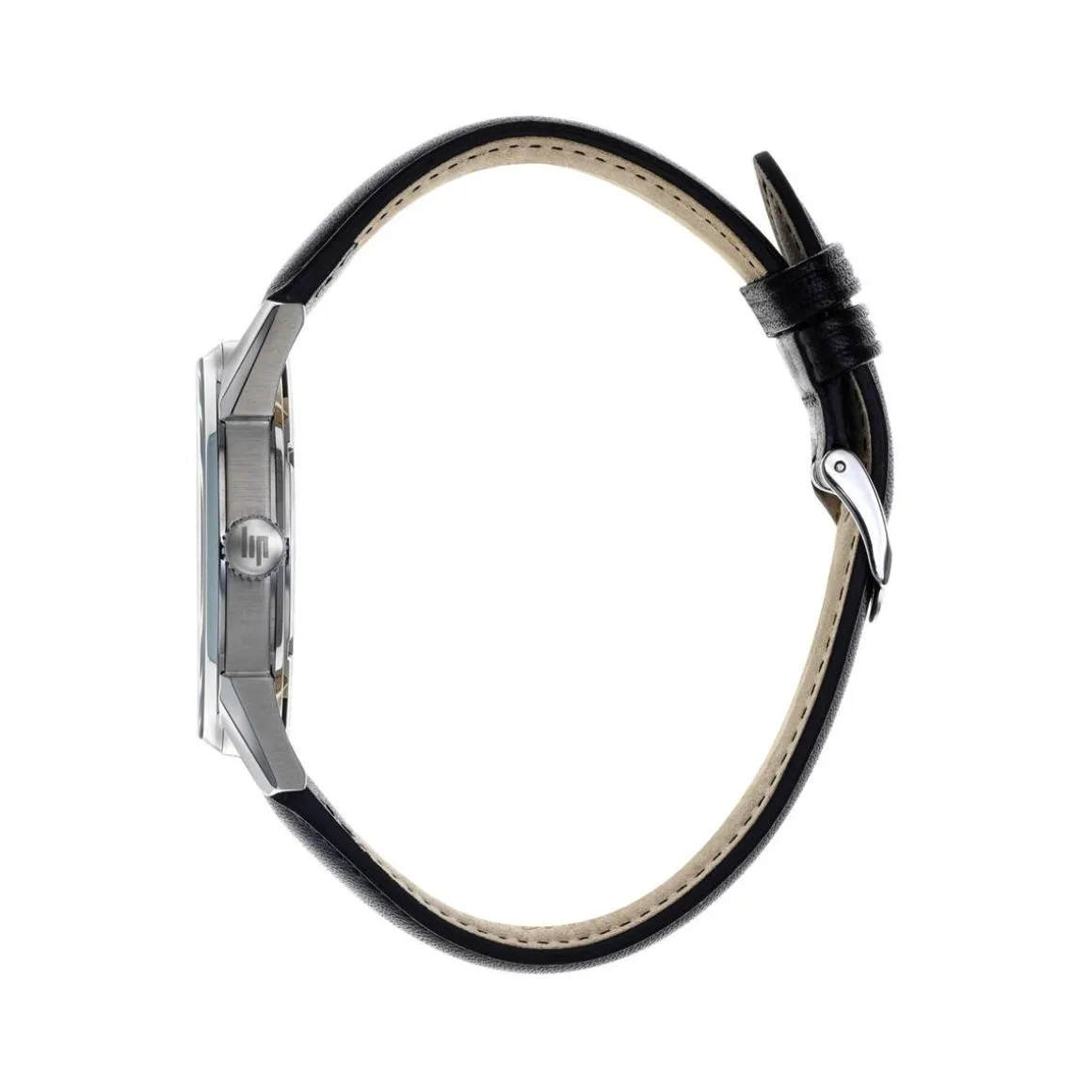 Montre LIP homme analogique, bracelet cuir noir