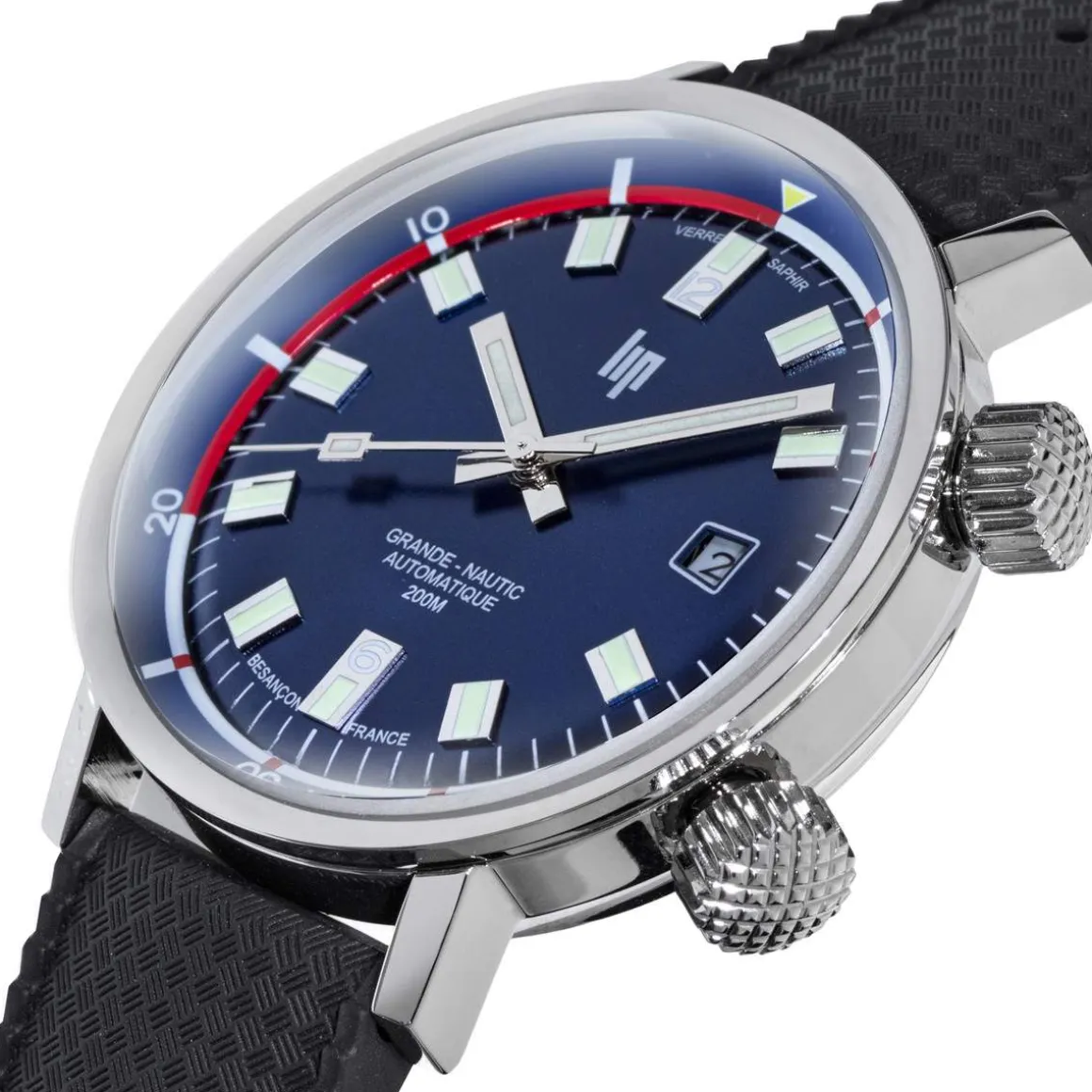 Montre Lip homme automatique acier caoutchouc noir