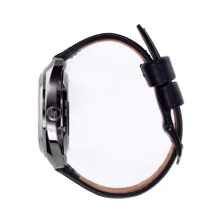 Montre Lip homme automatique acier bracelet cuir noir