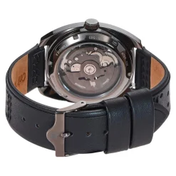 Montre Lip homme automatique acier bracelet cuir noir
