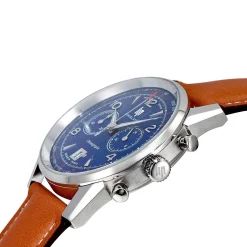 Montre Lip homme chronographe acier cuir marron